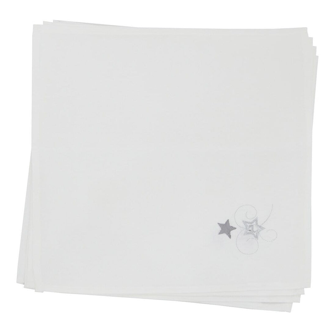 Christmas Presents Tablecloths Napkins White Fabric Embroidery 4pk of Napkins