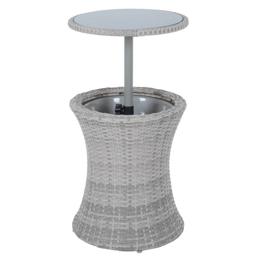 Azuma Drinks Cooler Table Garden Patio Rattan Black or Grey XS Stock