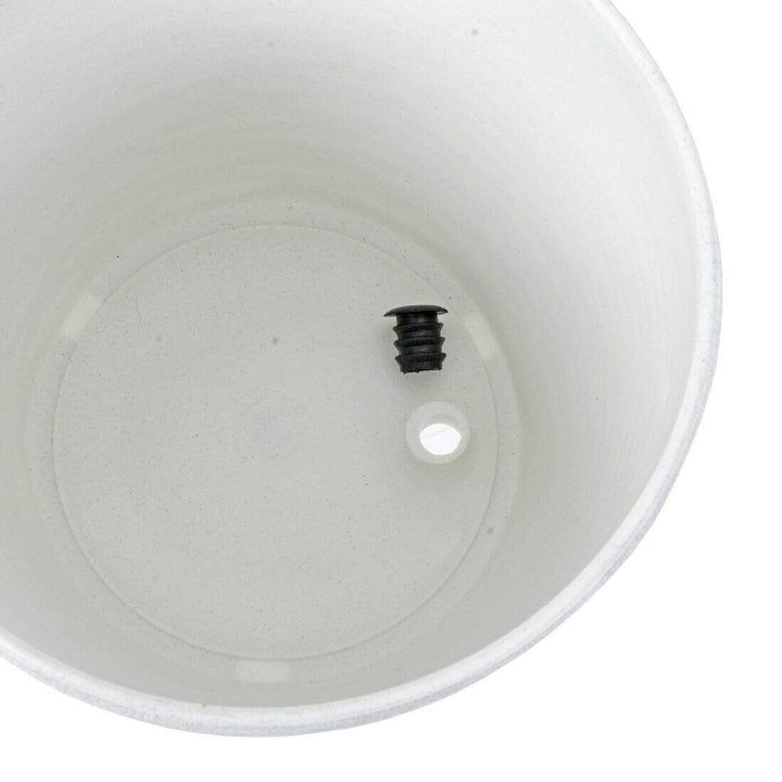 Plant Pot Weave Effect Plastic Flower Planter White Grey