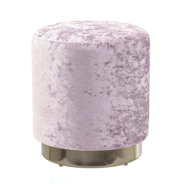 Hodge &amp; Hodge Sophia Stylish Velvet Stool With Gold Base Light Pink Crush