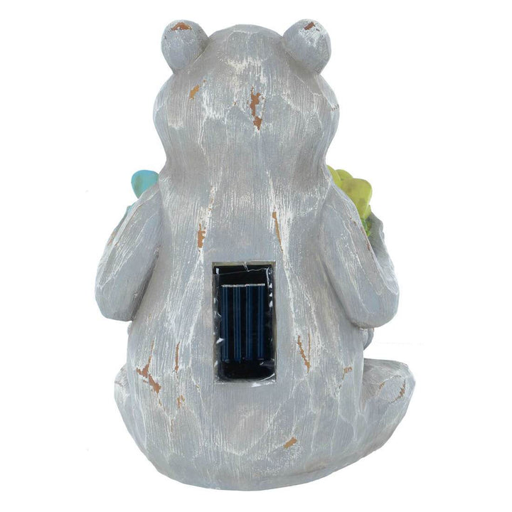 Solar Garden Ornament With Flower Garland 6 White LED Lights