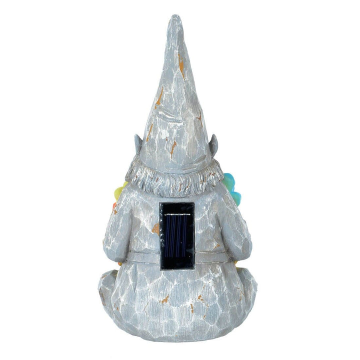 Solar Garden Ornament With Flower Garland 6 White LED Lights