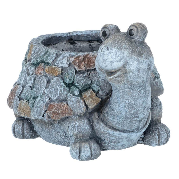 Garden Planter Animal Grey Brown Mosaic Tortoise Snail 34cm