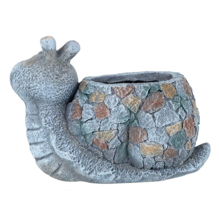 Garden Planter Animal Grey Brown Mosaic Tortoise Snail 34cm