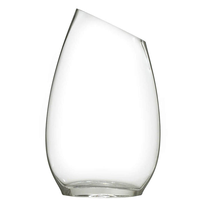 SECONDS - Bud Vase Oval Clear Glass Flower Stem  25cm