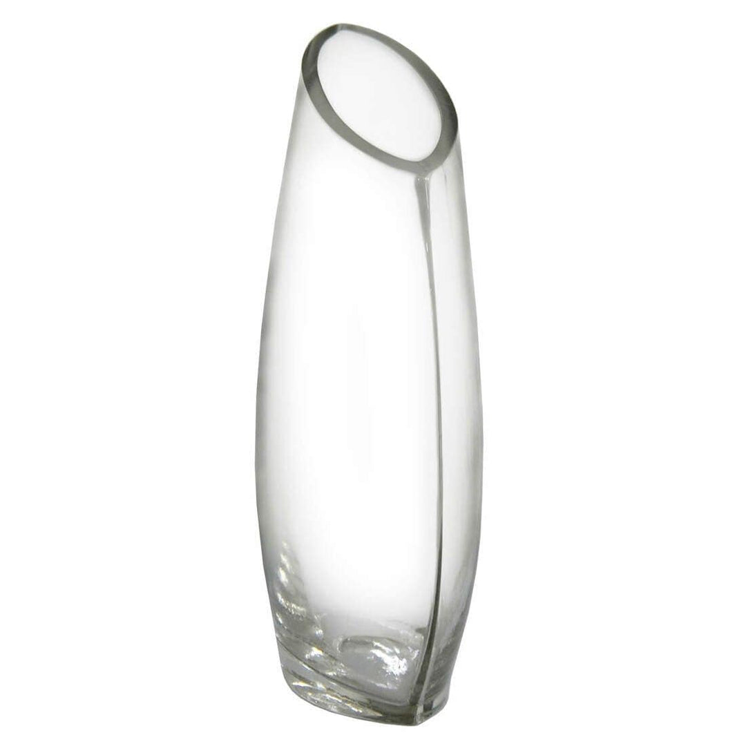 SECONDS - Bud Vase Oval Clear Glass Flower Stem  25cm