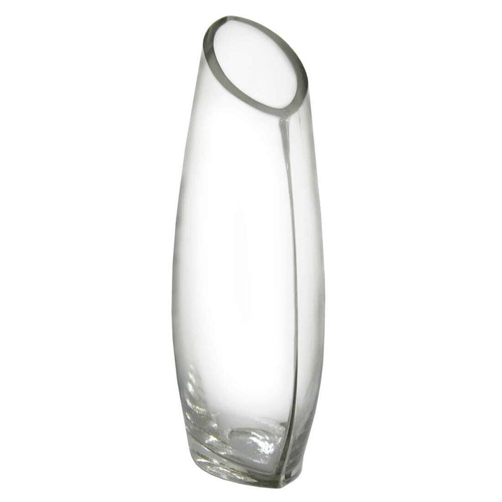 SECONDS - Bud Vase Oval Clear Glass Flower Stem  25cm