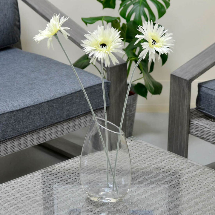 SECONDS - Bud Vase Oval Clear Glass Flower Stem  25cm