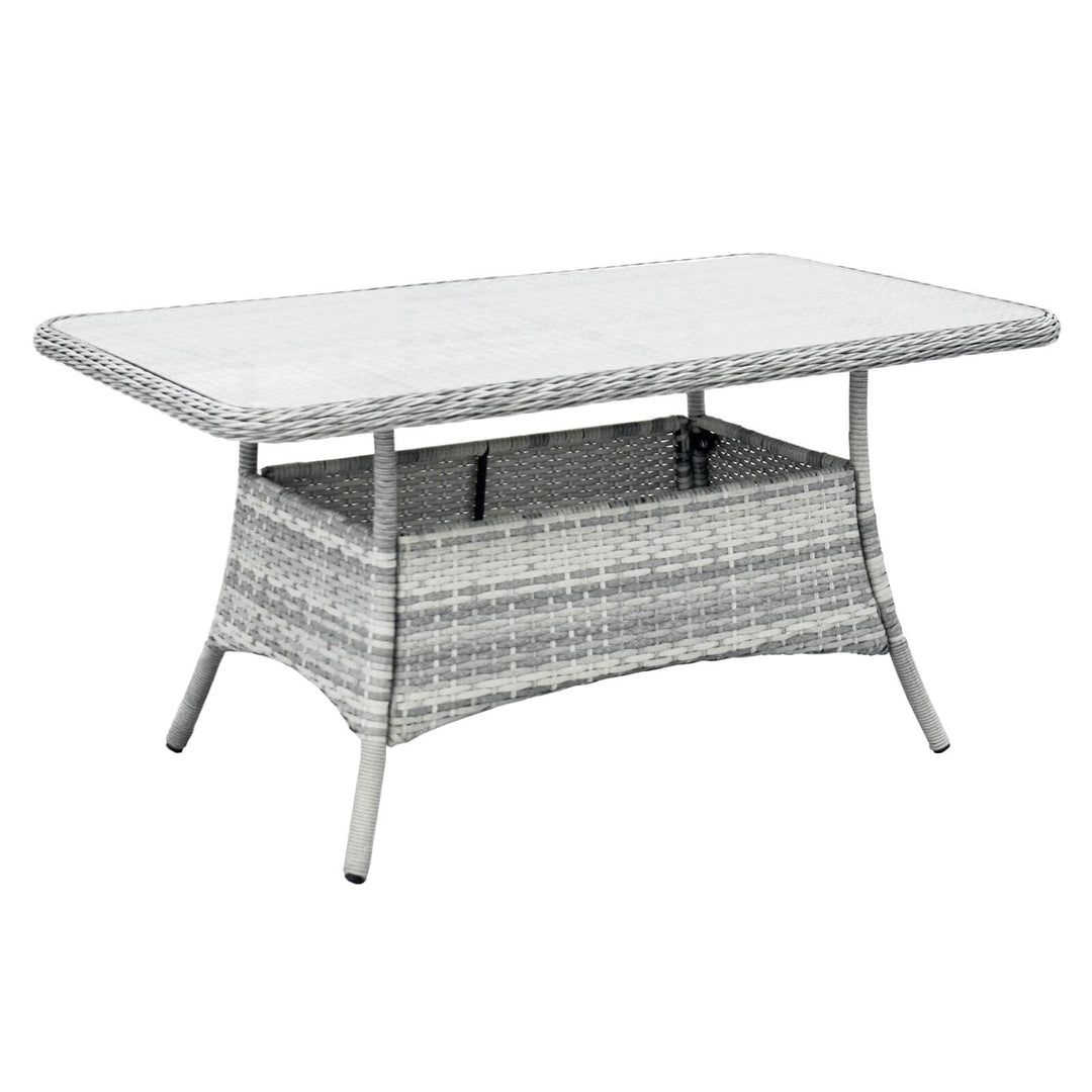 Barletta Garden Dining Set 3 Seater Sofa Grey Rattan Armchairs