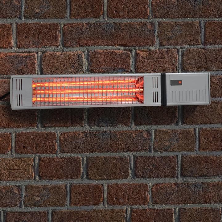 Azuma Patio Heater Wall Mount Remote Control 2 Settings 1500w