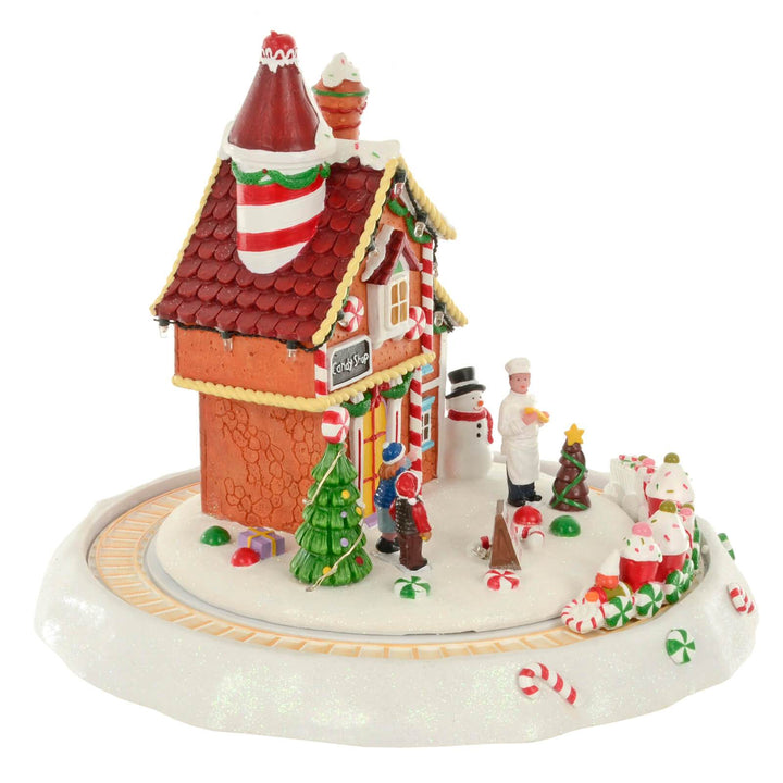 Christmas Candy Shop Scene Light Up Music Moving Train 27cm