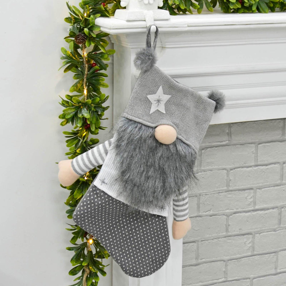 Large Christmas Stocking Plush Faux Fur Santa Gift Present 60cm
