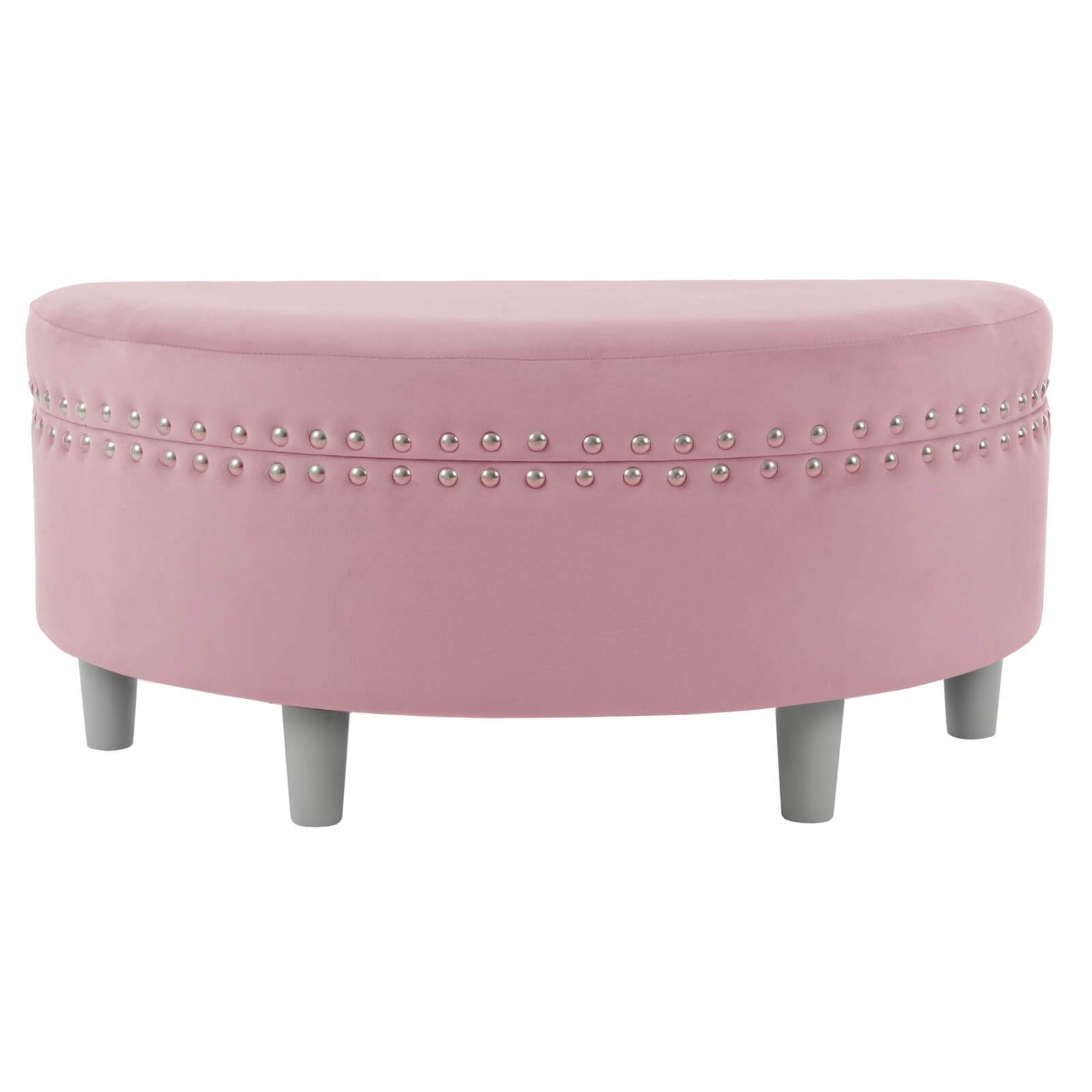 Buy Half Moon Velvet Storage Ottoman | XS Stock – XS-Stock.co.uk