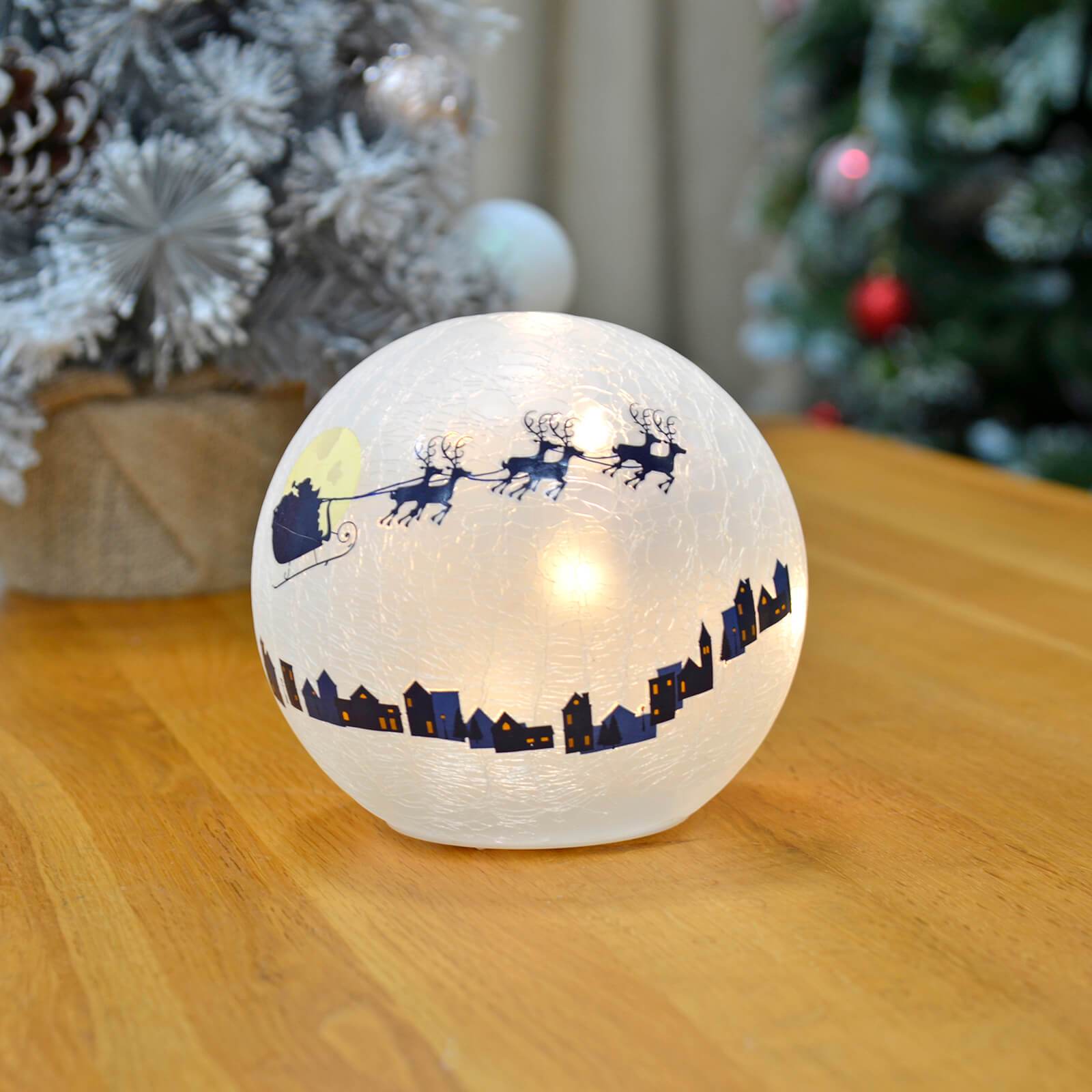 Buy Light Up Christmas Crackle Ball Decoration 15cm XS Stock XS Stock