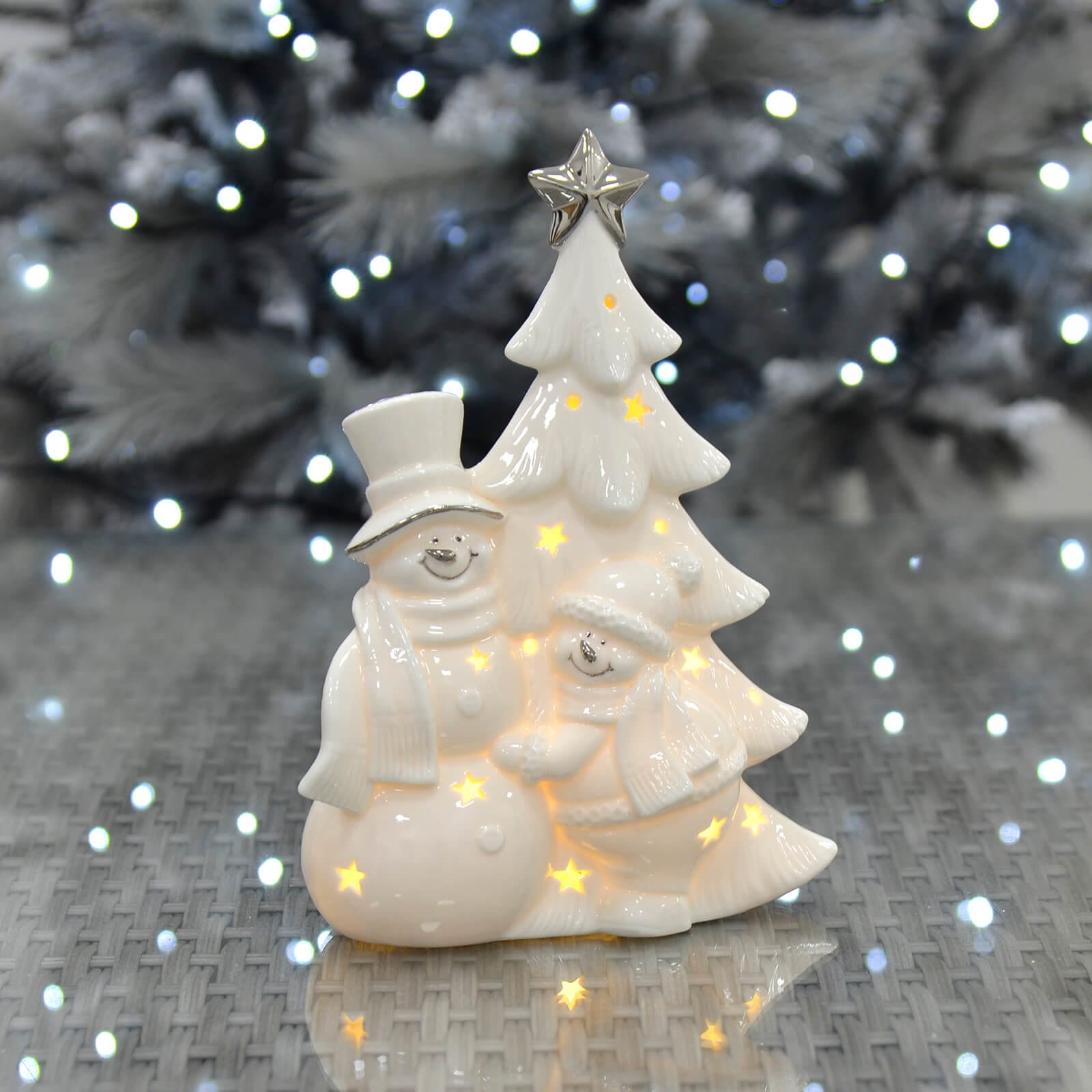 Buy LED Snowman With Christmas Tree Decoration White 23cm | XS Stock ...