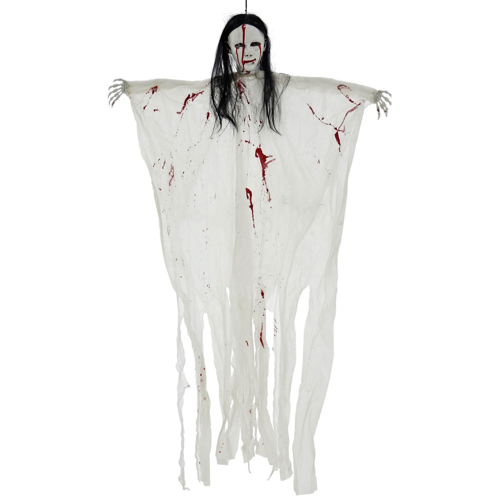 Life Size Hanging Vampiress White Shroud Halloween Decoration
