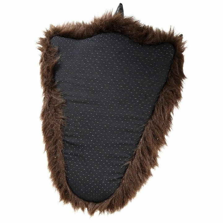 Mens Novelty Fluffy Brown Bear Feet Slippers &amp; Non Slip Sole