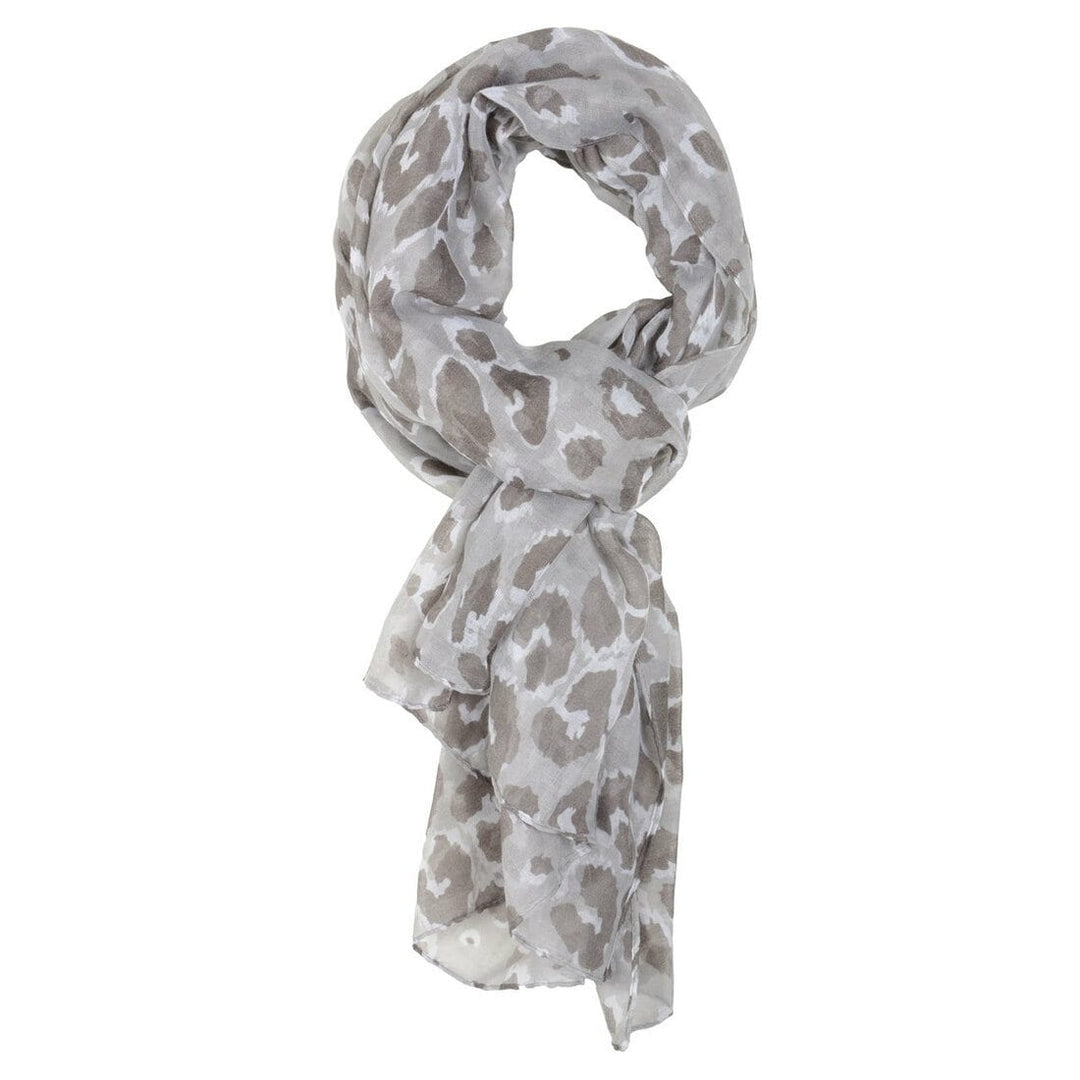 Womens Tanzania Grey Animal Print Lightweight Sheer Scarf