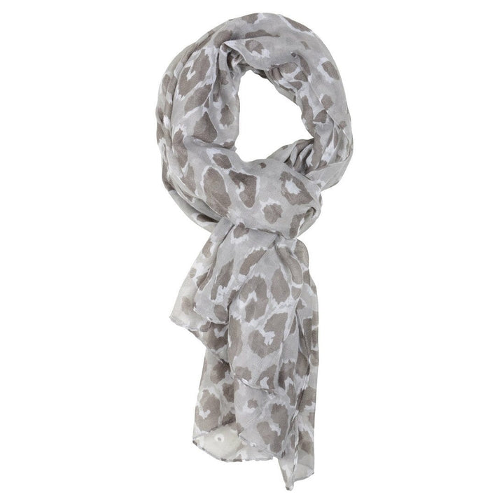 Womens Tanzania Grey Animal Print Lightweight Sheer Scarf