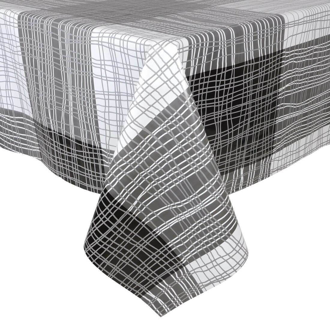 Monochrome Lines Large Tablecloth Wipe Clean PVC Vinyl Table Cover
