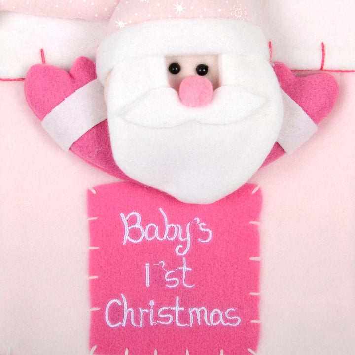 42cm Babys 1st Christmas Pink 3D Stocking Newborn Girl Gift