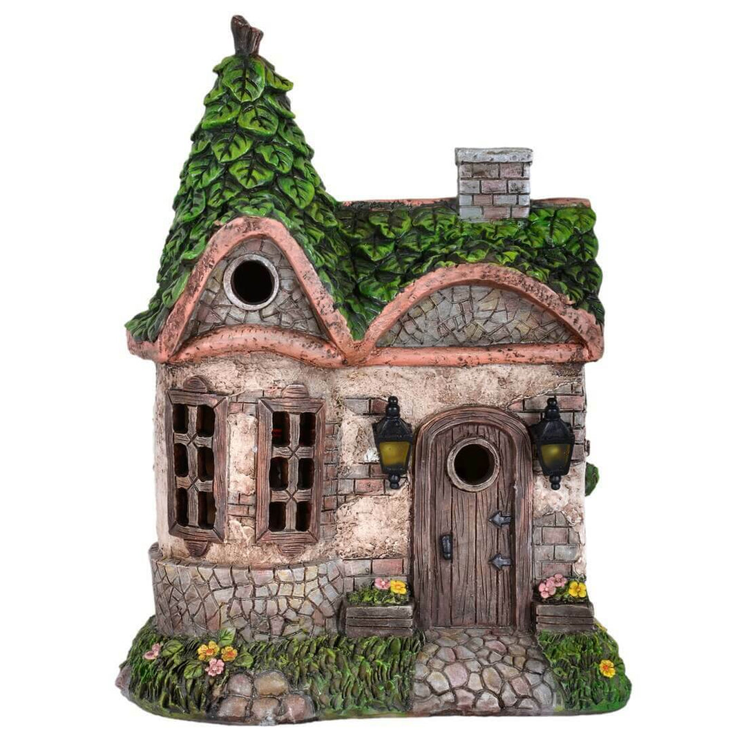 Solar Powered LED House Garden Ornaments Patio Outdoor Feature House