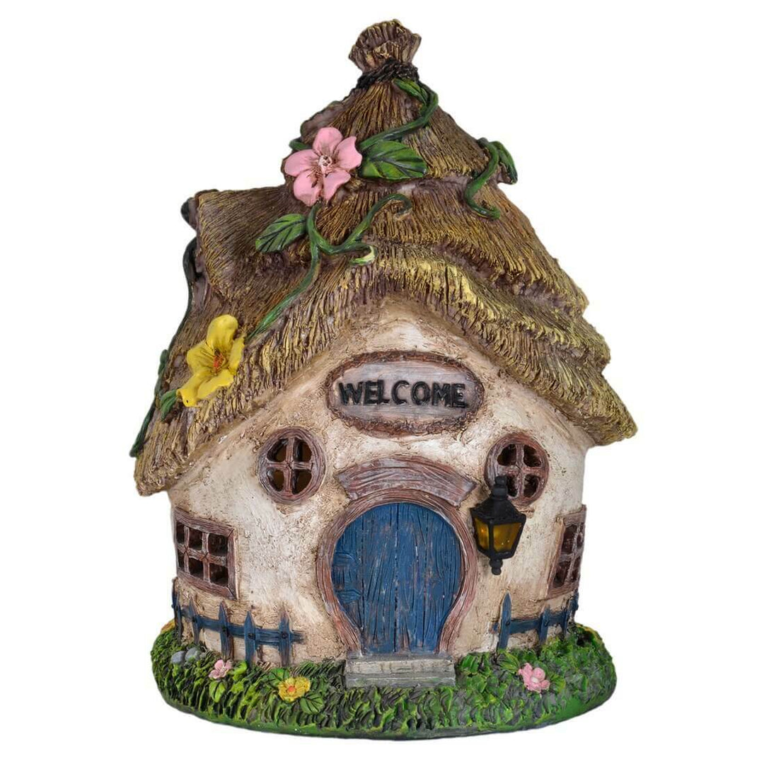Solar Powered LED House Garden Ornaments Patio Outdoor Feature Cottage