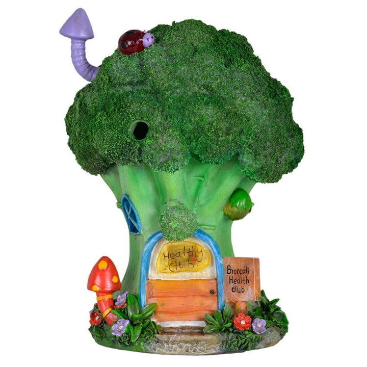 Solar Powered LED House Garden Ornaments Patio Outdoor Feature Broccoli Health Club