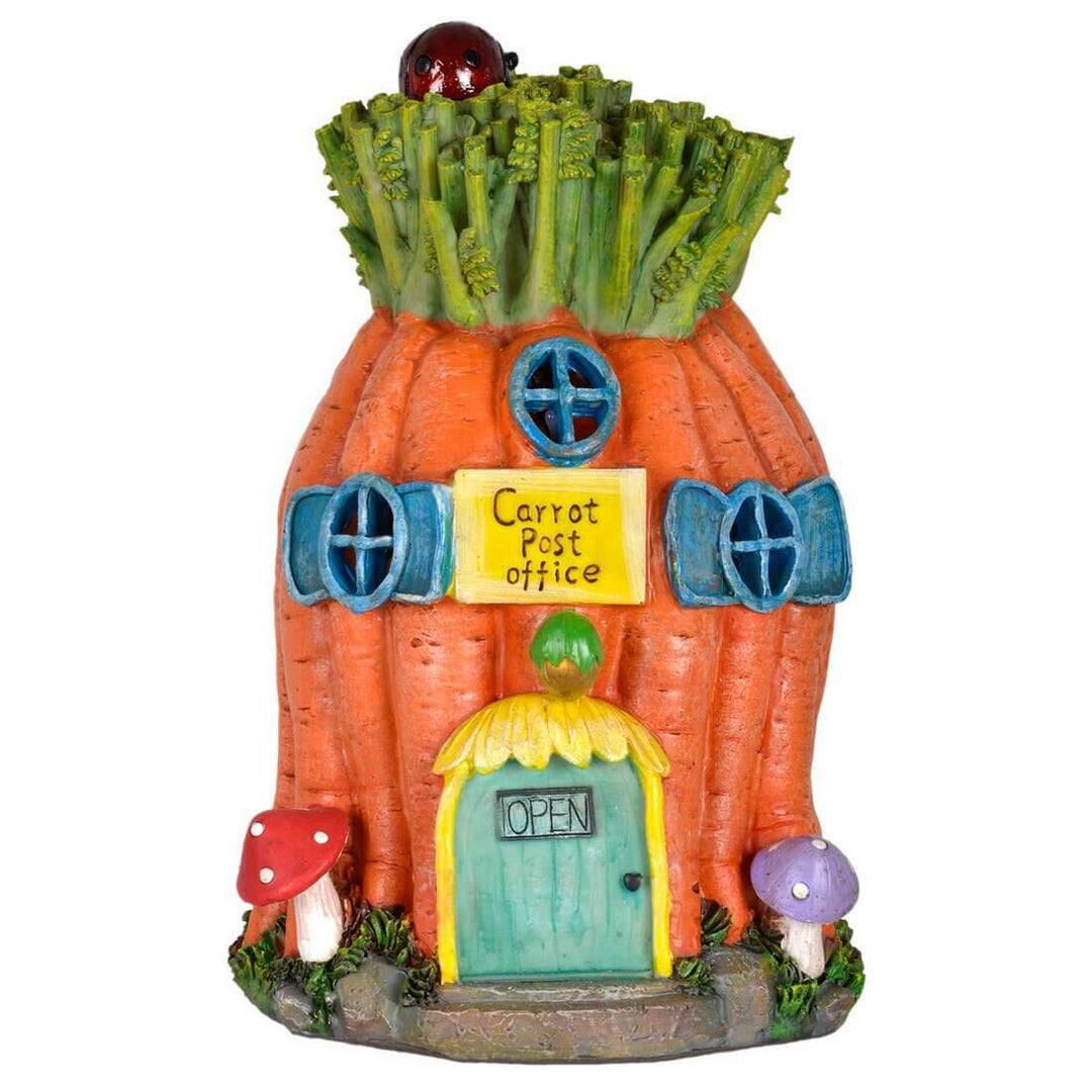 Solar Powered LED House Garden Ornaments Patio Outdoor Feature Carrot Post Office