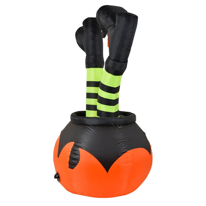 Giant 6ft Pumpkin and Witches Legs Light Up Inflatable Halloween Outdoor Decoration