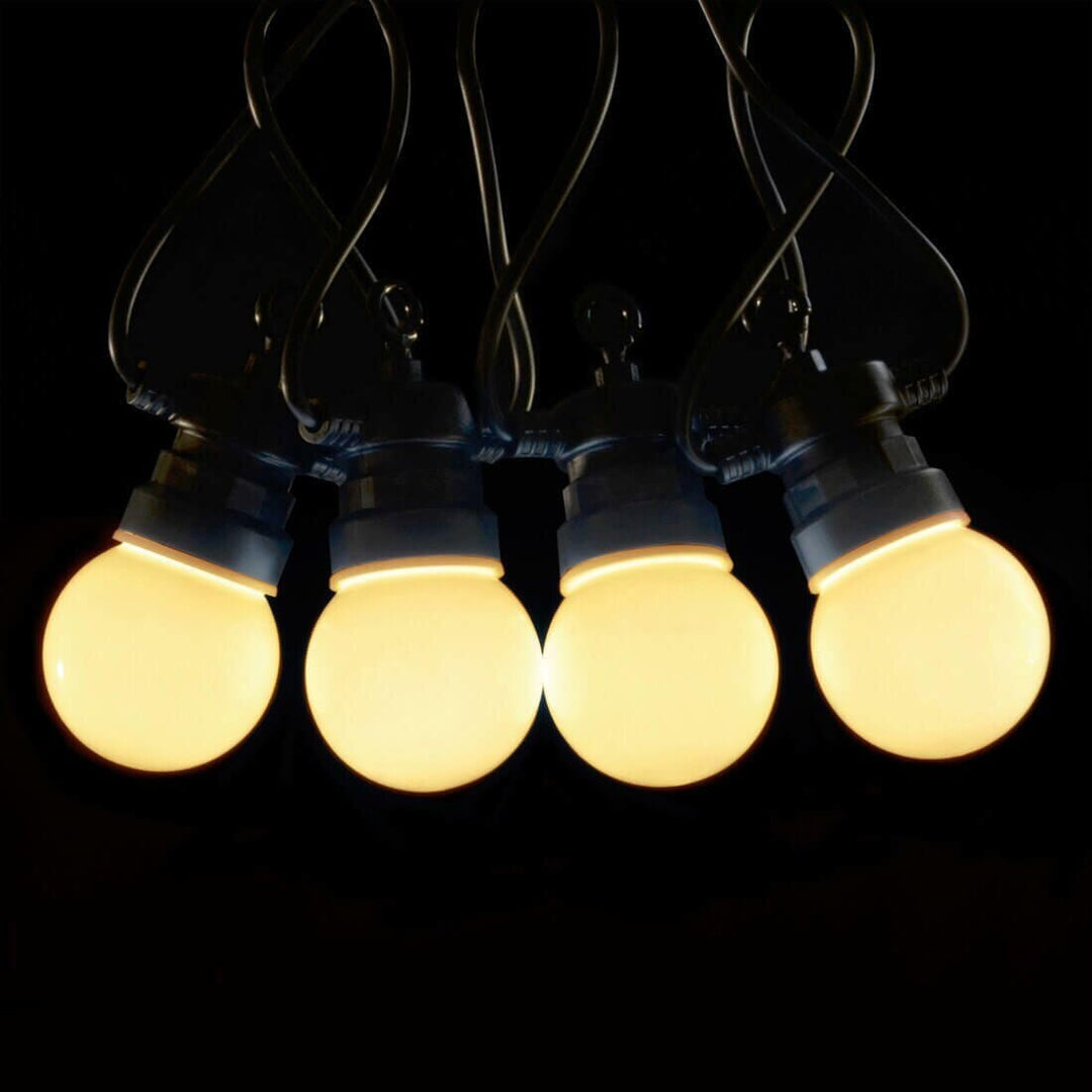 20 Connectable Static LED Festoon Party Lights 20 Warm White Lights