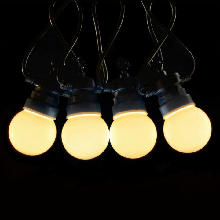 20 Connectable Static LED Festoon Party Lights 20 Warm White Lights