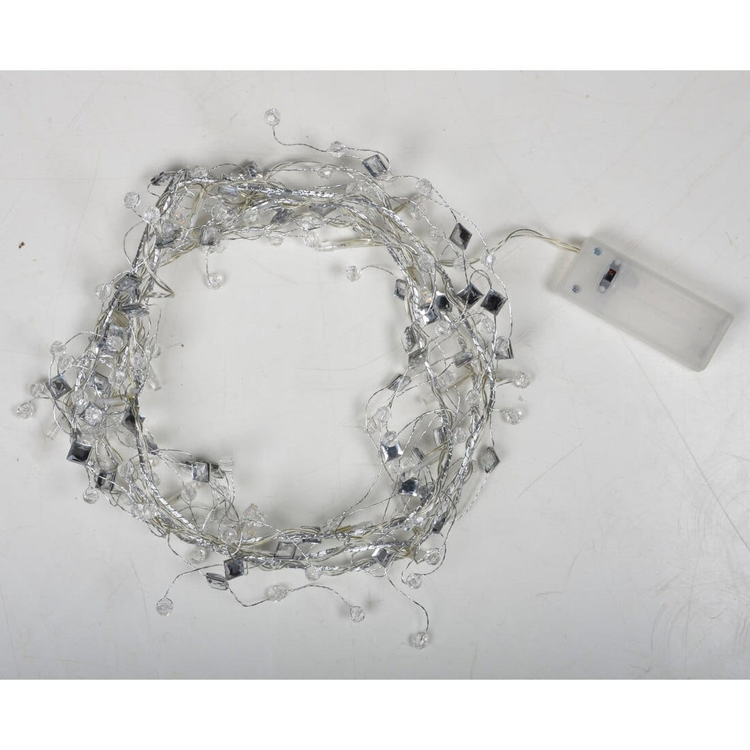 Battery Operated 20 Static LED Light Garland Assorted Styles Crystal Beads