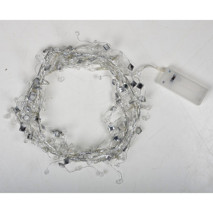 Battery Operated 20 Static LED Light Garland Assorted Styles Crystal Beads