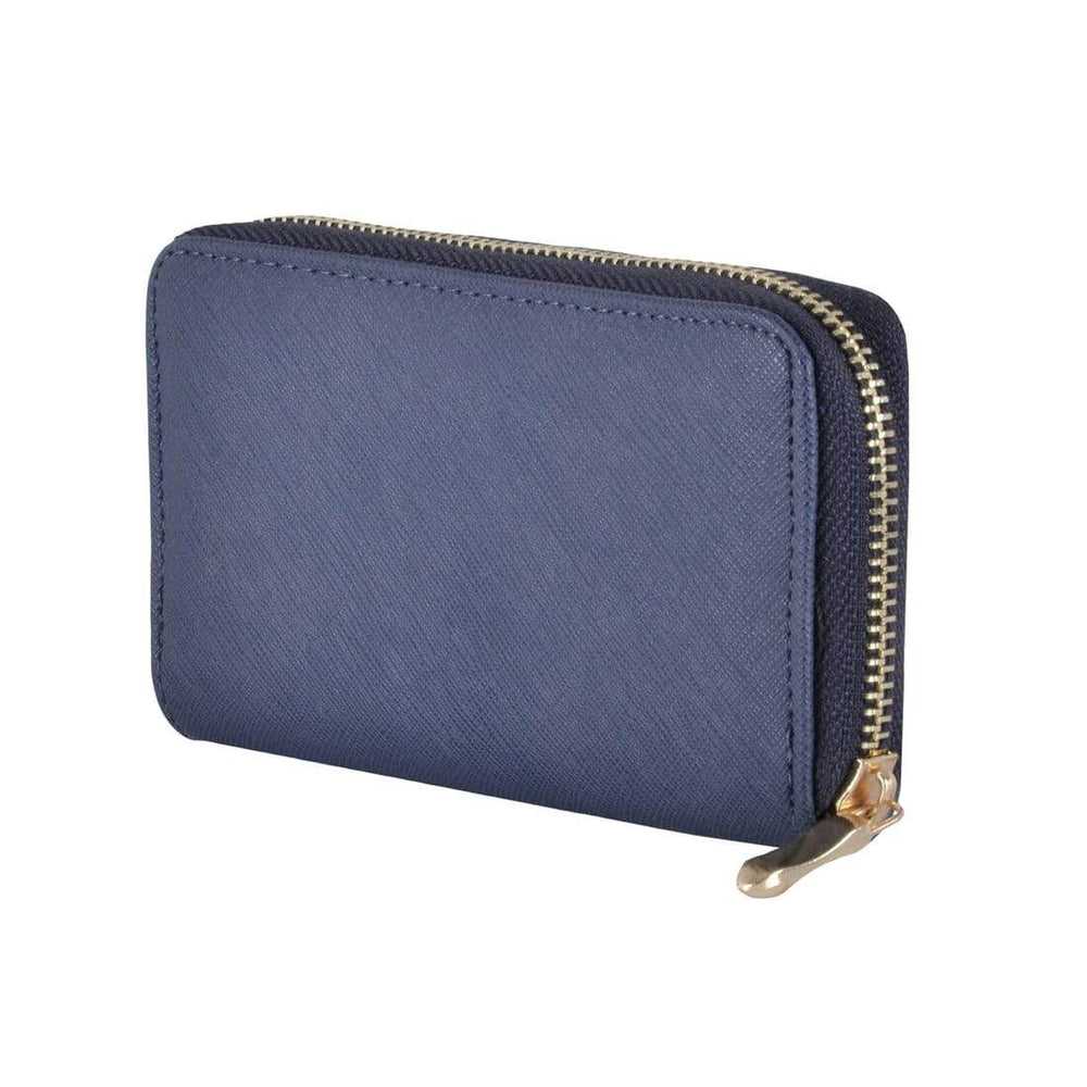 Fara Womens Purse Soft Faux Leather With Zip Fastening Navy