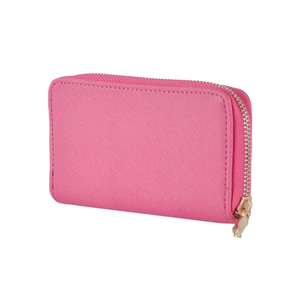 Fara Womens Purse Soft Faux Leather With Zip Fastening Pink