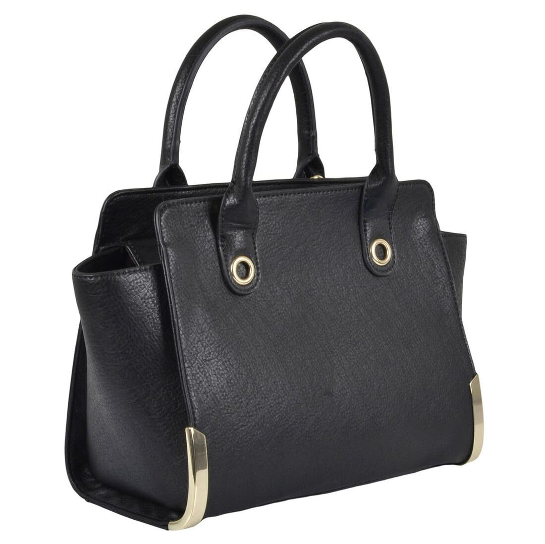 Womens Ohio PU Leather Handbag Fashion Shoulder Bag Black